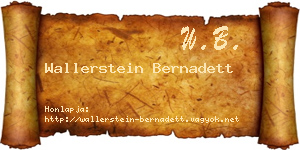 Wallerstein Bernadett névjegykártya