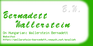 bernadett wallerstein business card